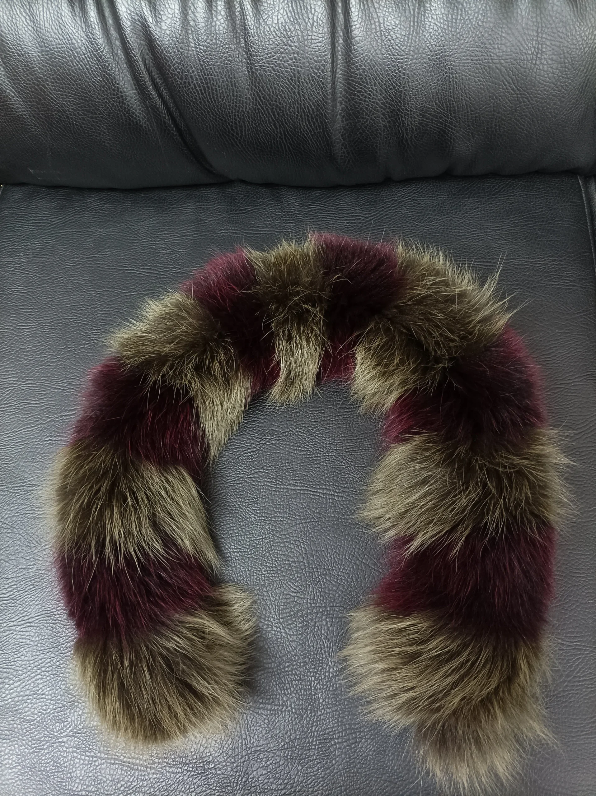 Real Fox hood trim, fur collar, multicolor fox fur hood trim, fur scarf. - Image 3