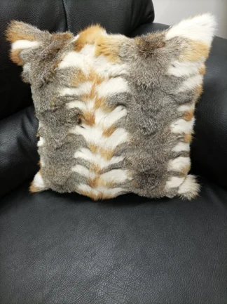 Real  fox fur pillow ,natural color, Home warmer