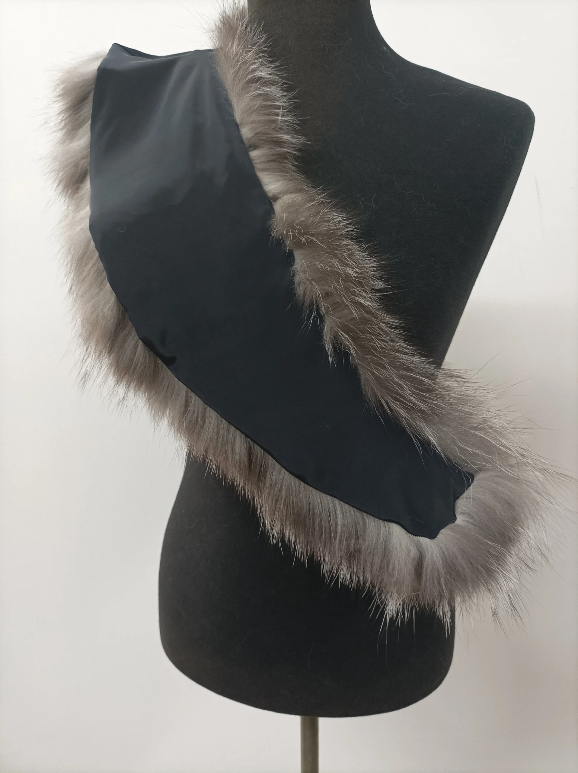Fur collar, fox high quality fur collar silver color,real fur scarf, coat winter accessories - Image 2