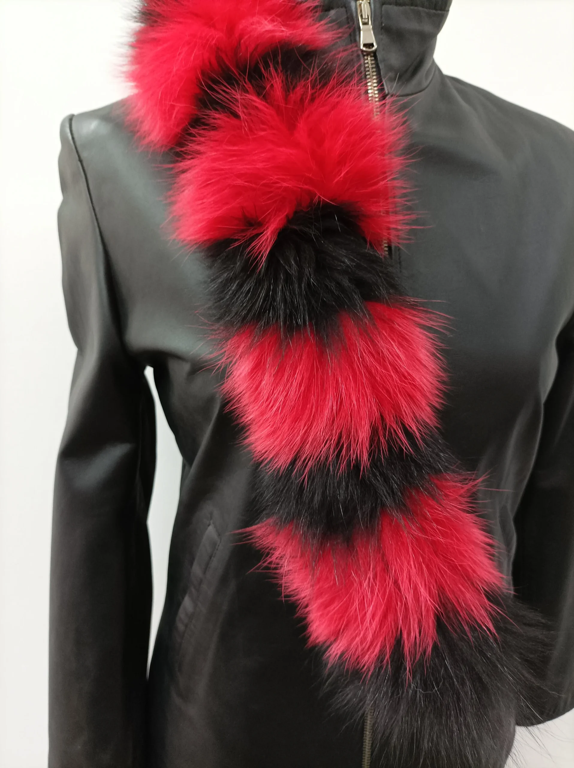 Real Fox hood trim, fur collar, multicolor fox fur hood trim, fur scarf. - Image 2