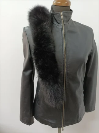 Fur trim for hood,Real Fox hood trim, black color fox fur hood trim,  fur strips accessories for jackets and coats/ unisex mens womans