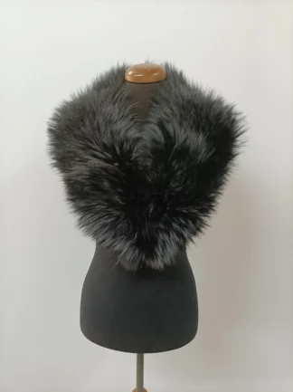 Gray Finn Raccoon Fur Collar, Winter Coat Accessory