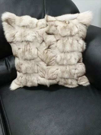 Real  fox fur pillow ,natural color, Home warmer