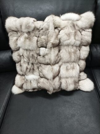 Real  fox fur pillow ,natural color, Home warmer
