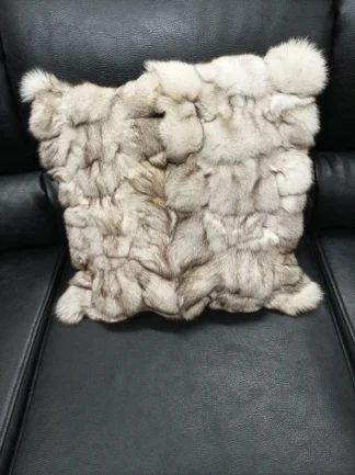 Real  fox fur pillow ,natural color, Home warmer