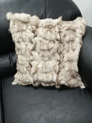 Real  fox fur pillow ,natural color, Home warmer