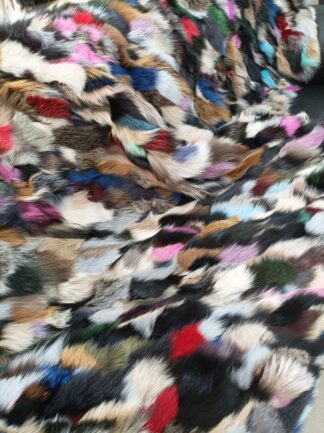 Real Fox fur blanket throw multicolor, Home warmer