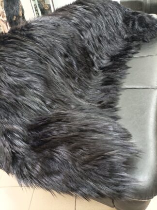 Real Coyote fur blanket throw blue black color, Home warmer