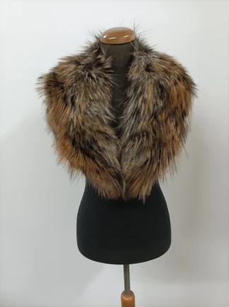 Real Fox Fur Collar: Gold & Brown Winter Coat Accessory