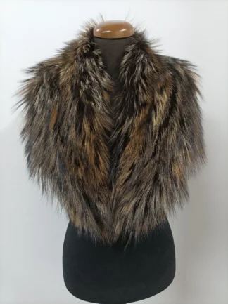 Real Fox Fur Collar: Gold & Brown Winter Coat Accessory
