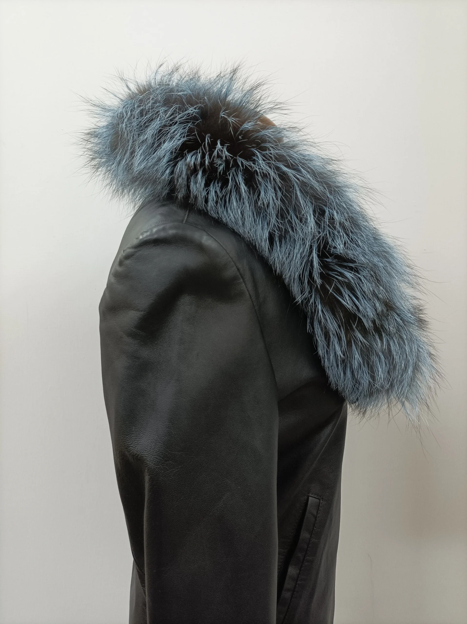 Real Fox Fur Hood Trim, Blue Fur Scarf Collar - Image 2