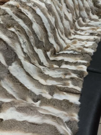 Real Rabbit fur blanket throw natural color, Home warmer