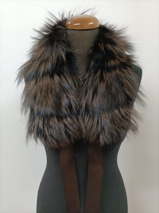 Real Fox Fur Collar: Brown & Black Winter Coat Accessory