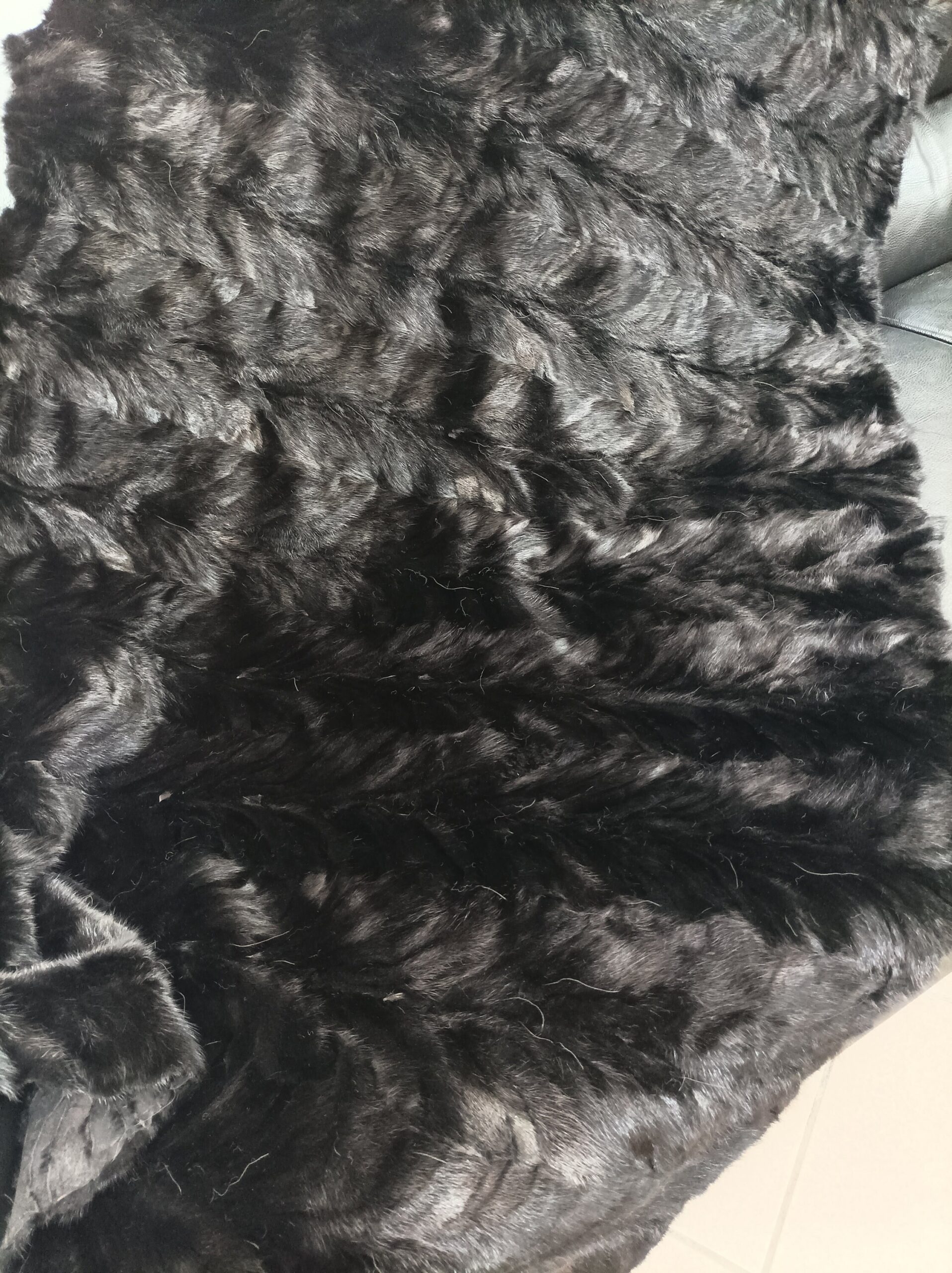 Real Mink Fur Blanket Throw: Black Home Warmer