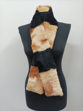 Multicolor Rabbit Fur Scarf: Unisex Winter Accessory