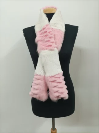 Multicolor Rabbit Fur Scarf: Winter Neck Warmer