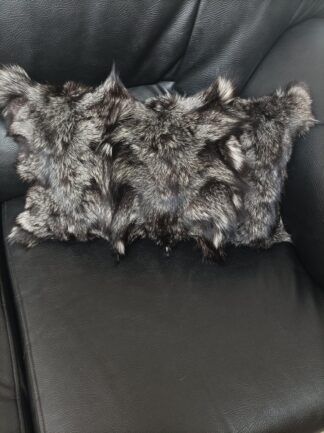 Real Fox Fur Pillowcase: Natural Silver Accent, Home Decor (12.2x19.68 inches)