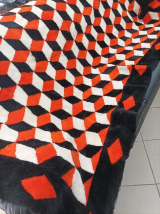 Real Sheep Fur Rug: Geometric Sofa Cover, Living Room Decor (215x135cm)