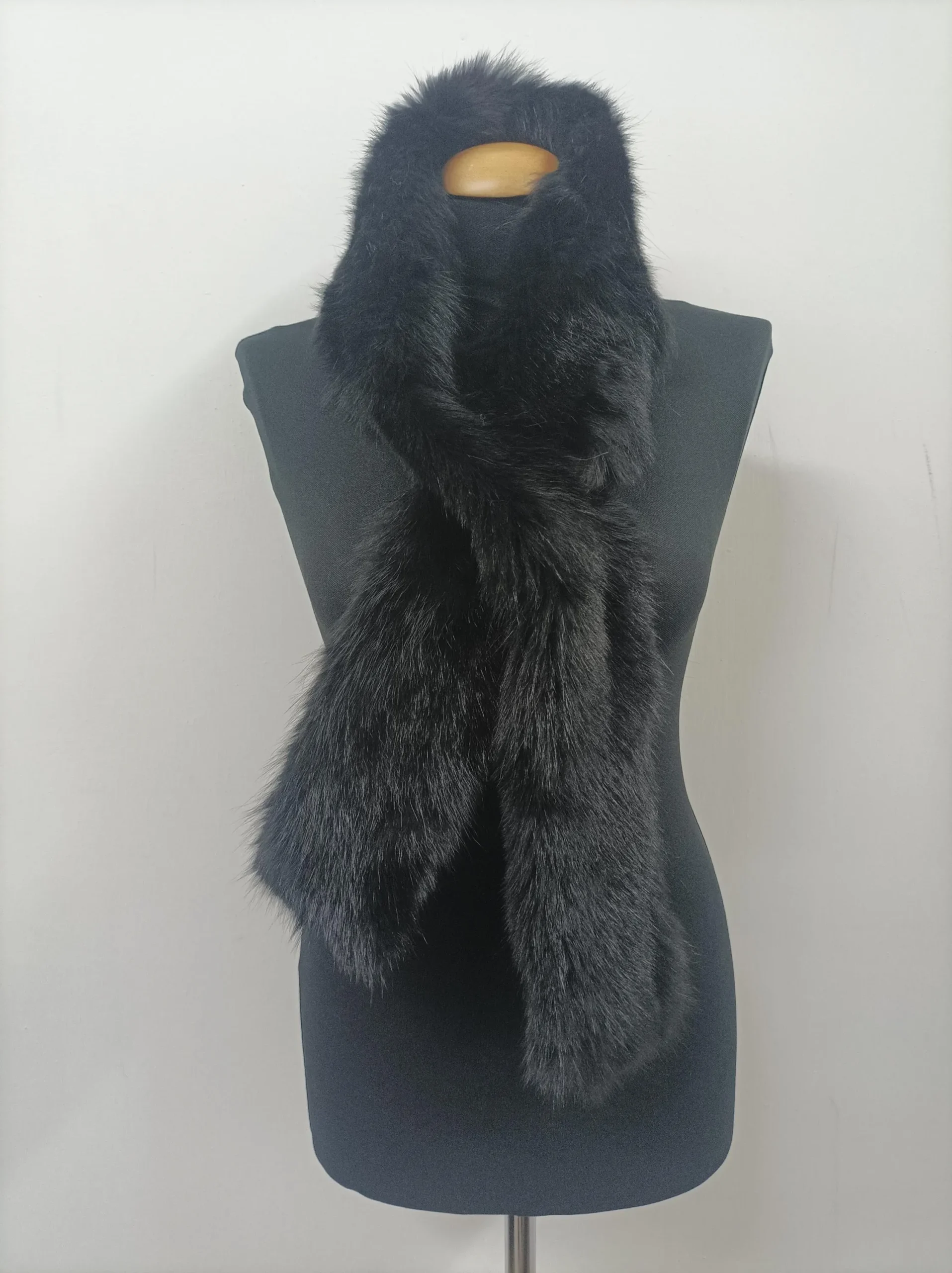 Black Coyote Fur Scarf: Winter Neck Warmer - Image 2