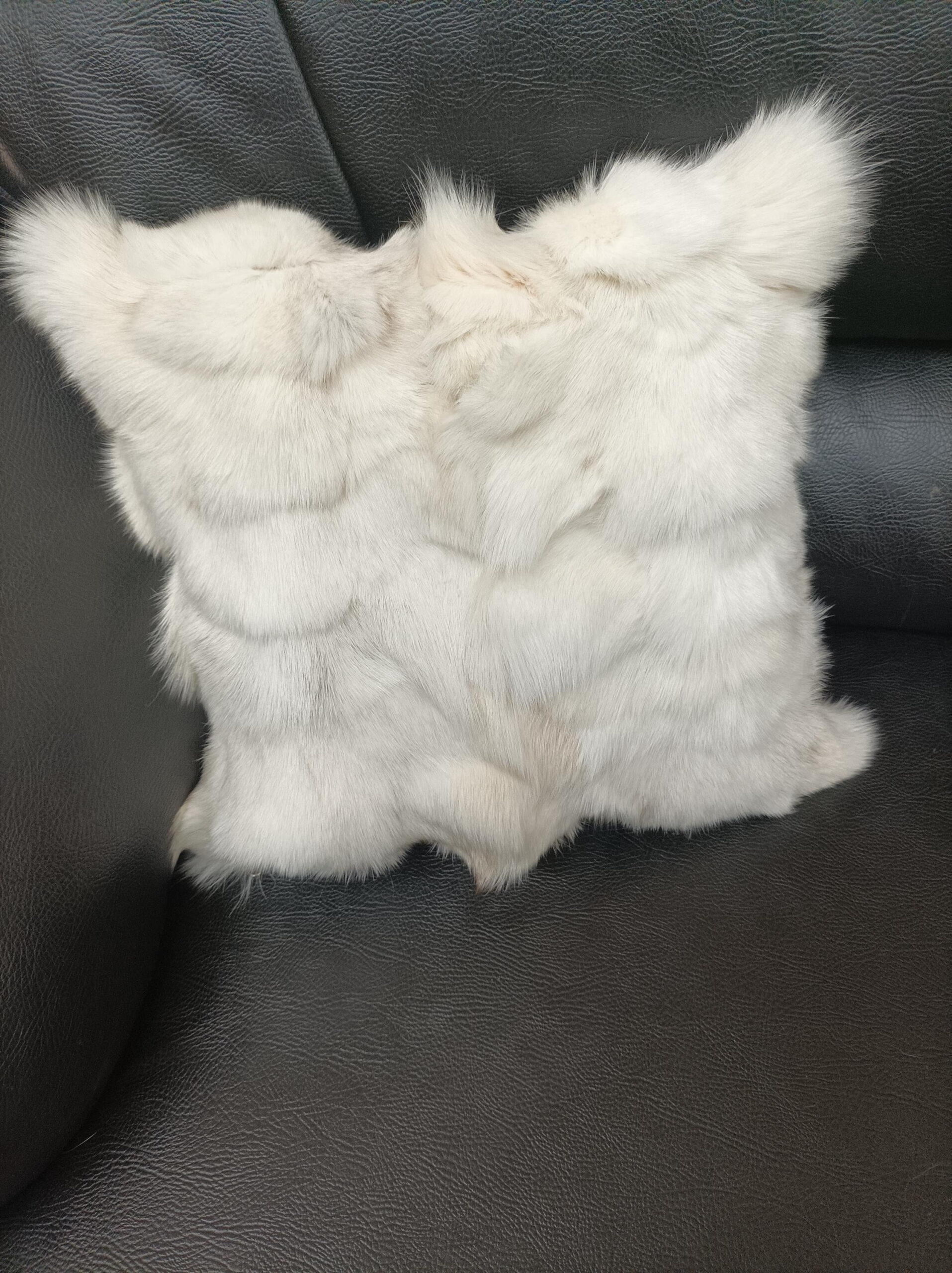 Real fox fur pillow ,ecru color, Home warmer - Image 6