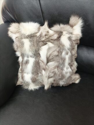 Real  fox fur pillow ,natural color, Home warmer