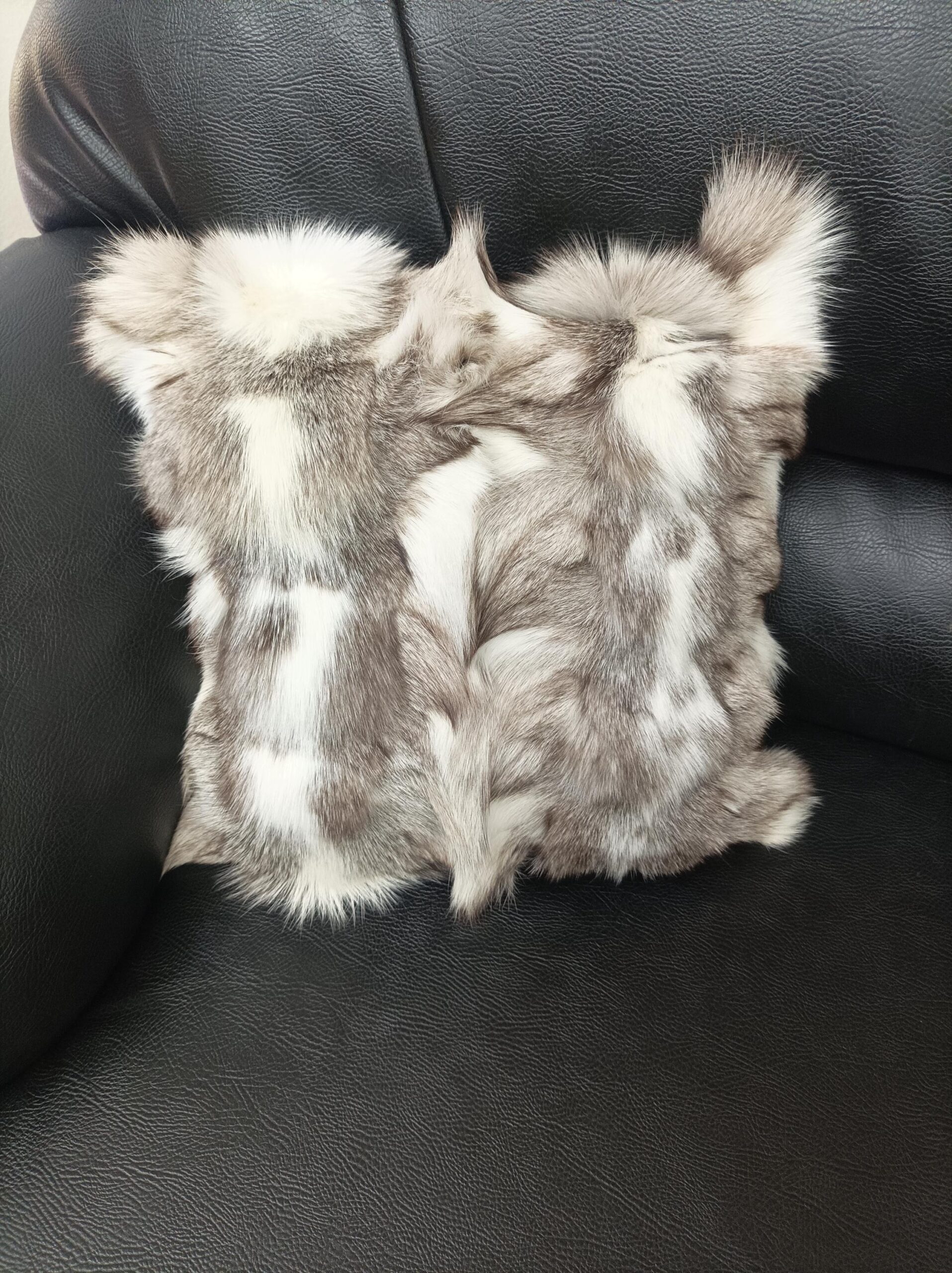 Real fox fur pillow ,natural color, Home warmer