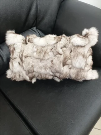 Real  fox fur pillow ,natural  color, Home warmer