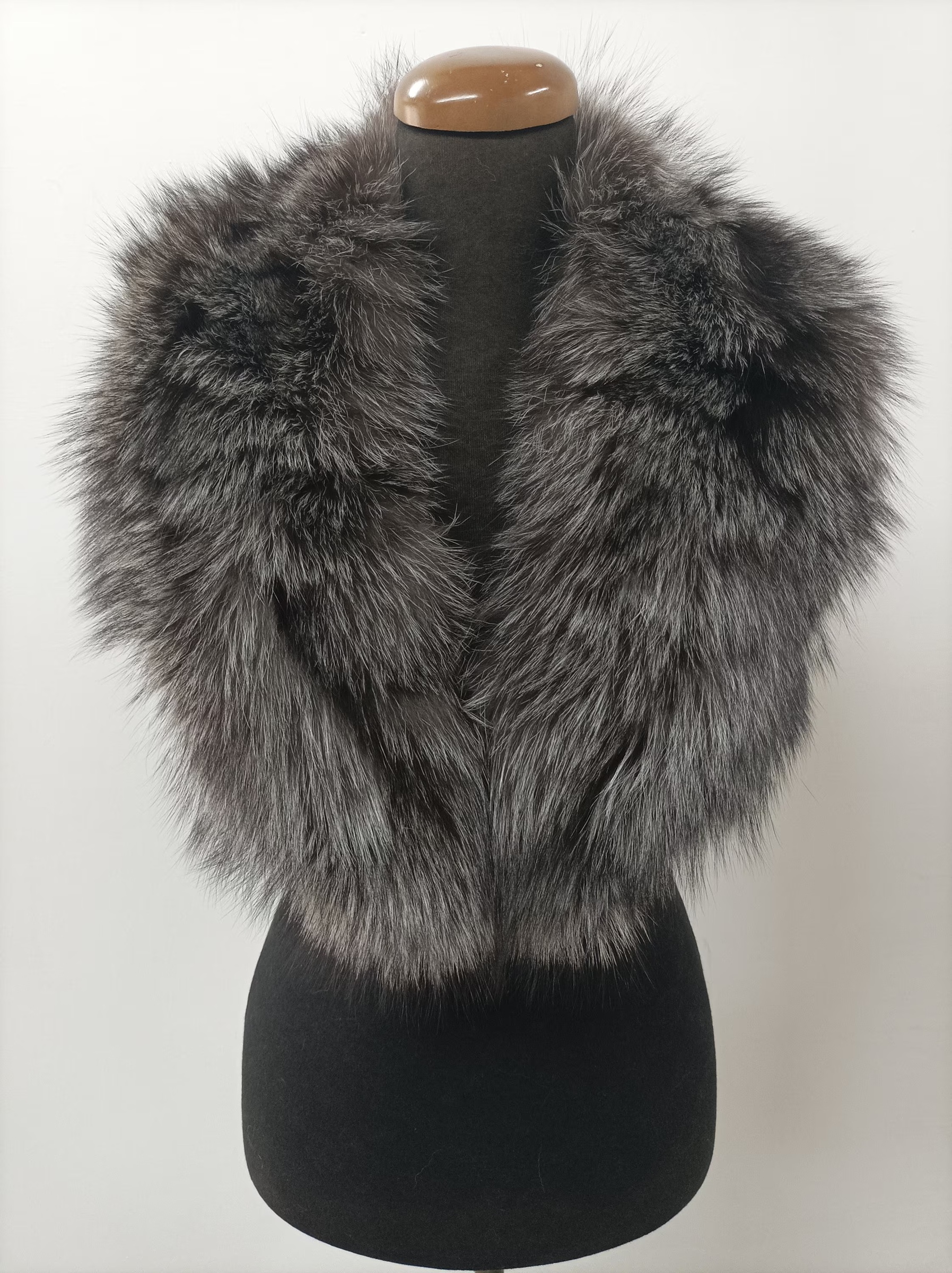 Fur collar, fox high quality fur collar silver color,real fur scarf, coat winter accessories - Image 3