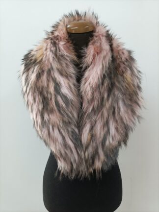 Fur collar,finn raccoon high quality fur collar ,pink with black and gold highlights color, coat winter accessories