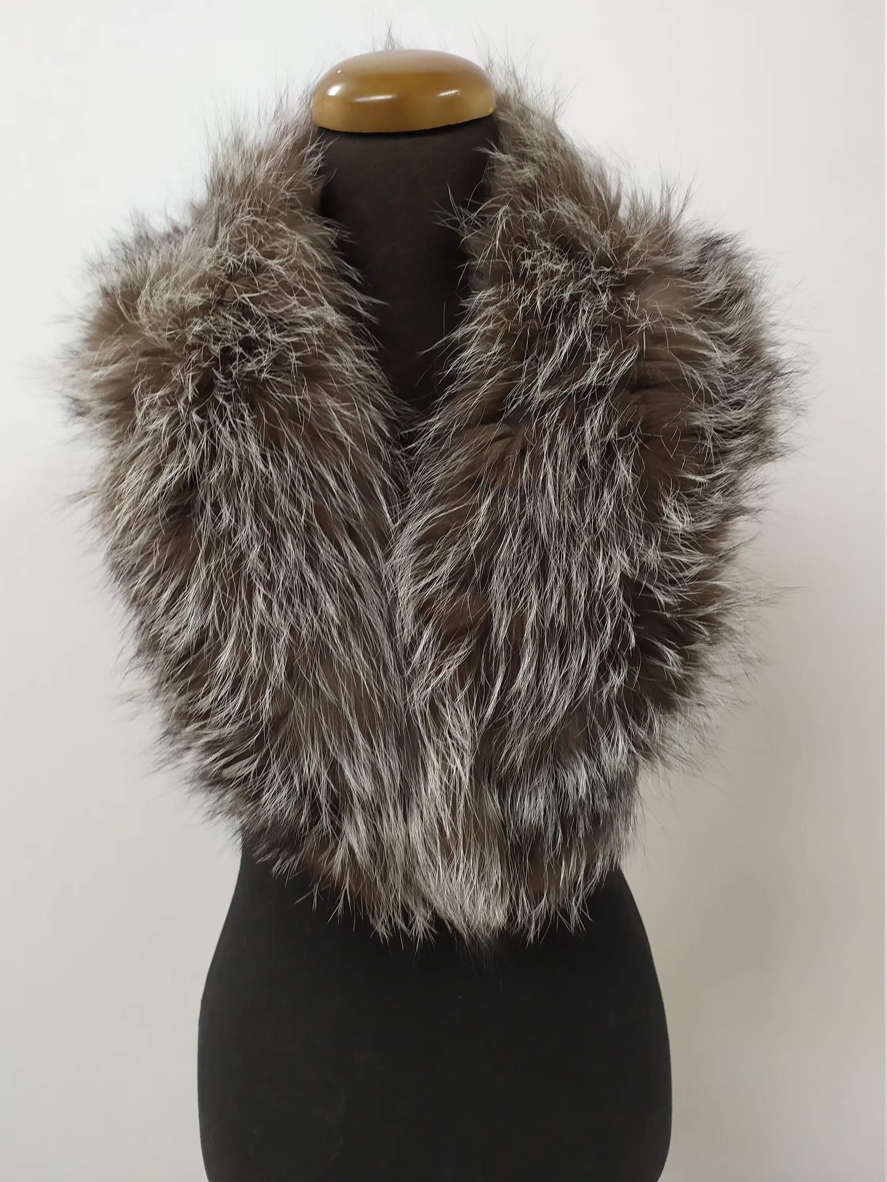 Fur collar,Fox high quality fur collar Silver and brown color,real fur scarf, coat winter accessories
