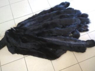 Fur black Fox fluffy stripes trims diy crafts/ use it collar, scarf, hood,