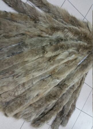 Fur haki Coyote fluffy stripes trims diy crafts use it collar, scarf, hood.