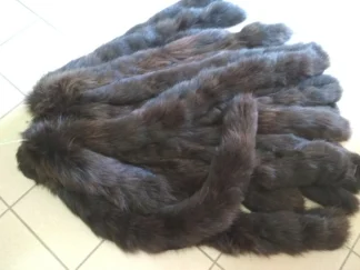 Fur brown Finn raccoon fluffy stripes trims diy crafts use it collar, scarf, hood.