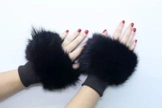 Real Fur brown Fox cuffs with elastic on top/ Winter accessories