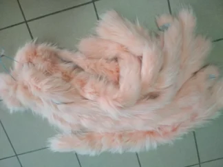 Orange Finn Raccoon Fur Trim: Fluffy DIY Craft Stripe (100cm)