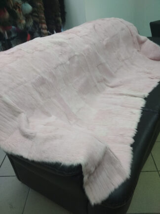 Real Rabbit fur blanket throw light pink, Home warmer