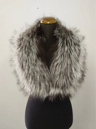 Silver Fox Fur Collar: Winter Coat Accessory