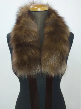Brown Fox Fur Collar: Winter Coat Accessory (70cm)