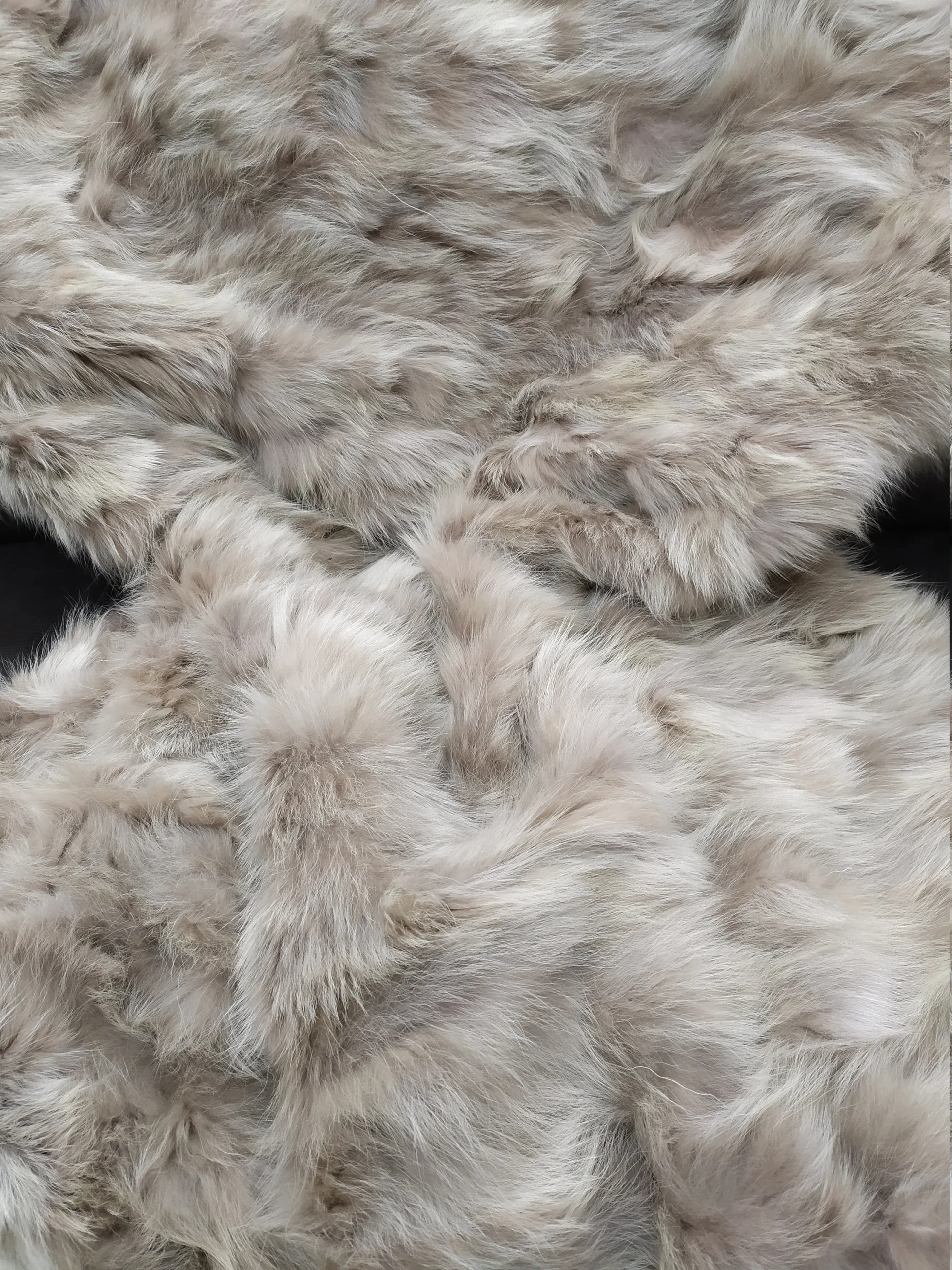 Real Finn Raccoon fur blanket throw light beige color, Home warmer - Image 3