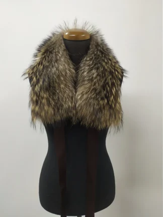 Finn Raccoon Fur Collar: Natural Winter Coat Accessory (70cm)