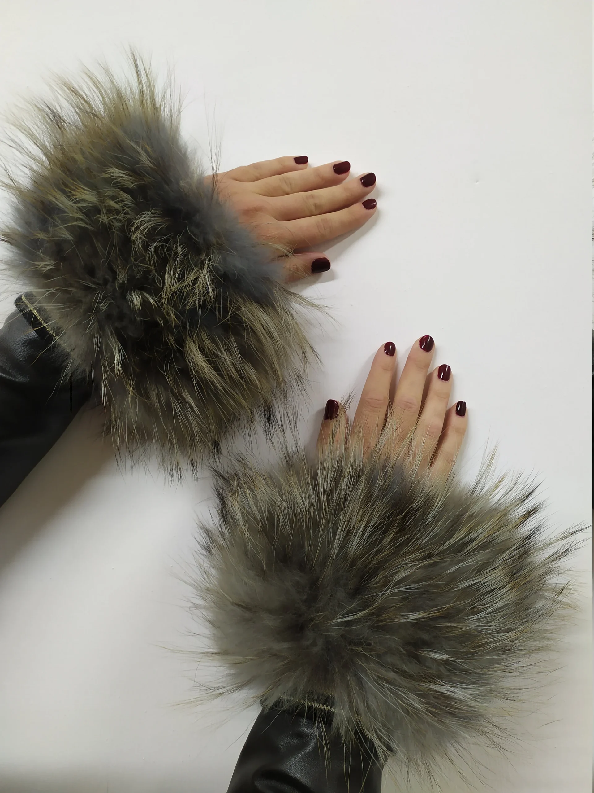 Real Fur Finn Raccoon cuffs with elastic on top/ Winter accessories