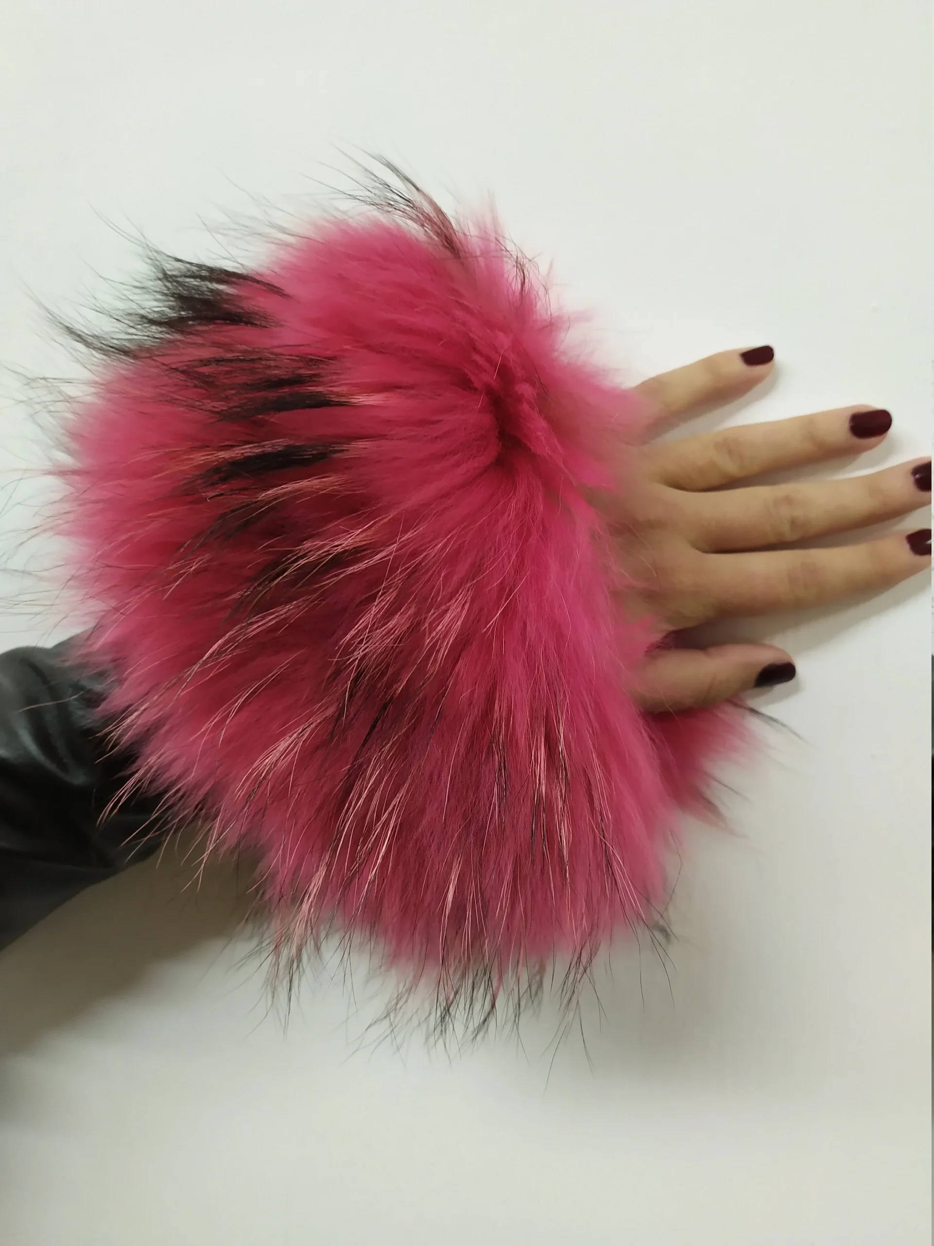 Real Fur Fux Finn Raccoon cuffs with elastic on top/ Winter accessories - Image 2