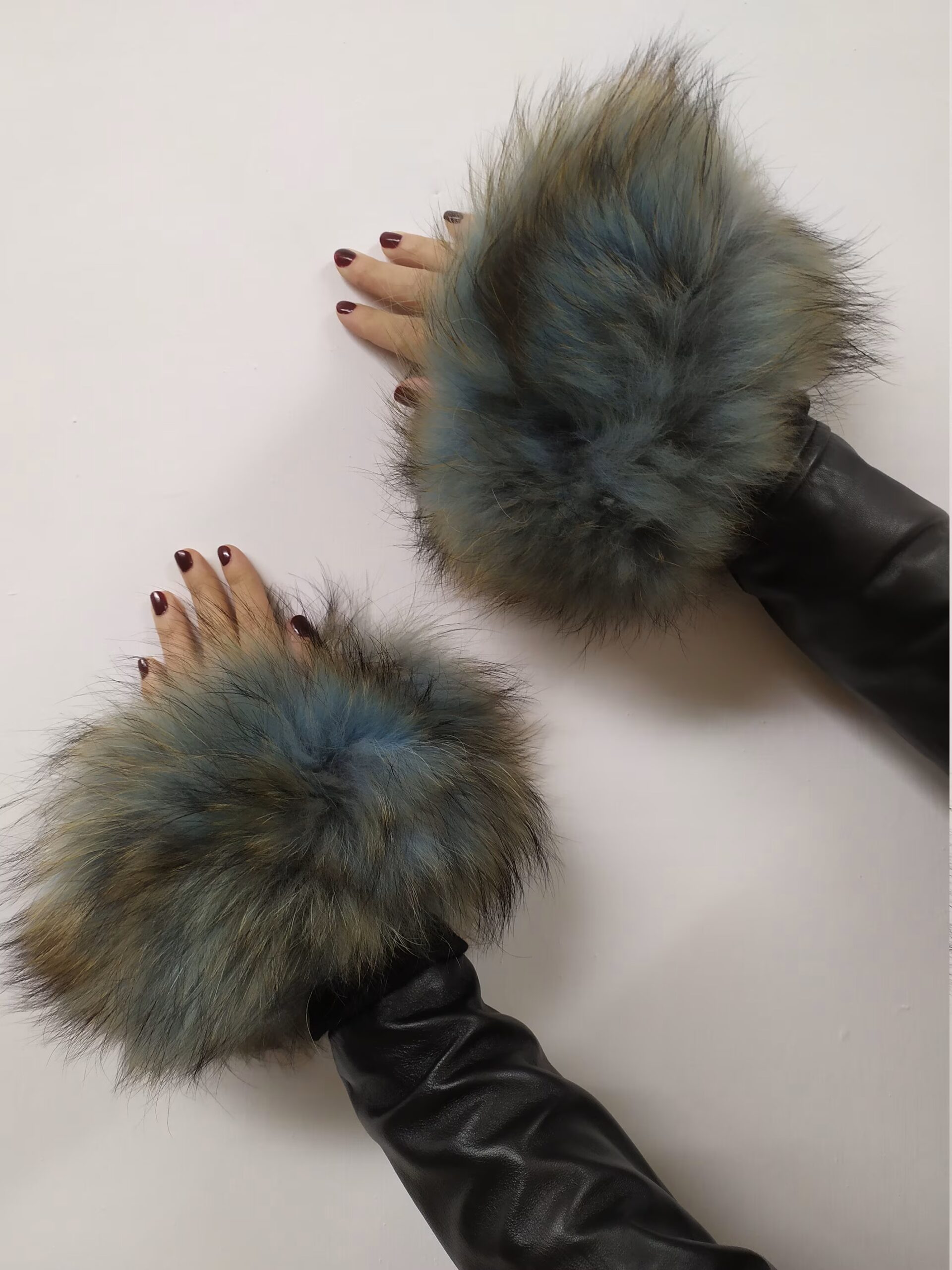 Real Fur Finn Raccoon cuffs with elastic on top/ Winter accessories - Image 3