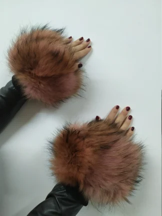 Real Fur  Finn Raccoon cuffs with elastic on top/ Winter accessories