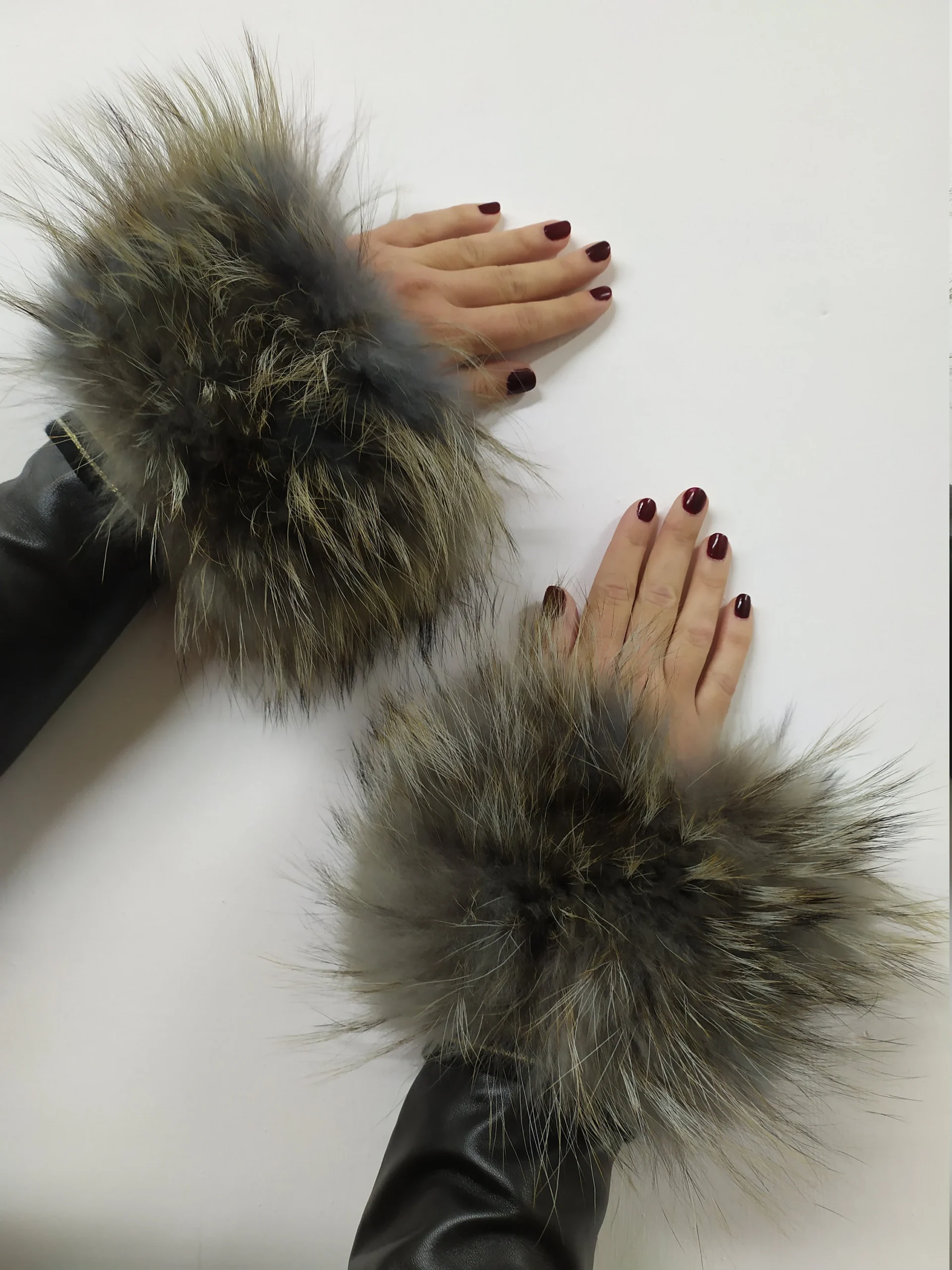 Real Fur Finn Raccoon cuffs with elastic on top/ Winter accessories - Image 3