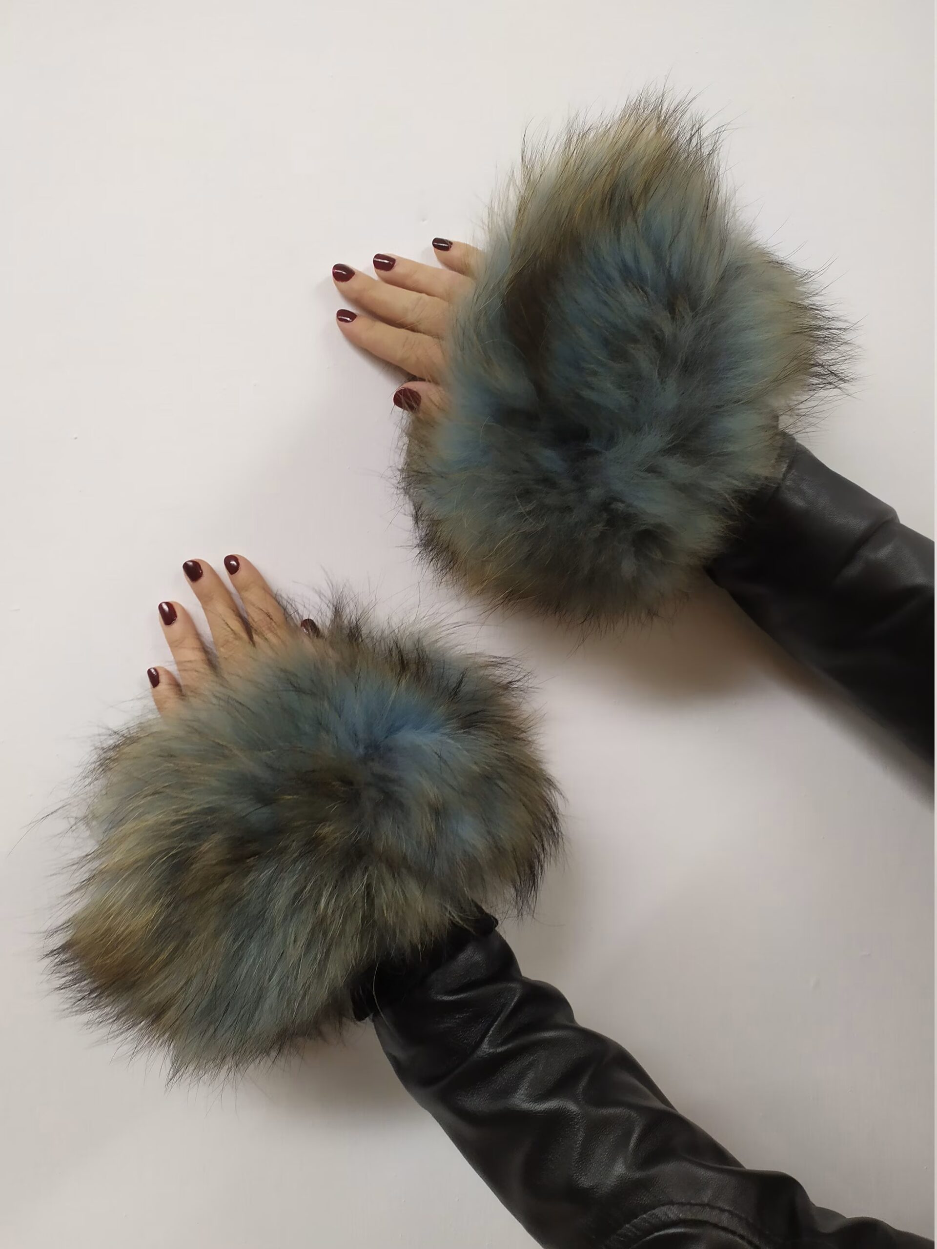 Real Fur Finn Raccoon cuffs with elastic on top/ Winter accessories