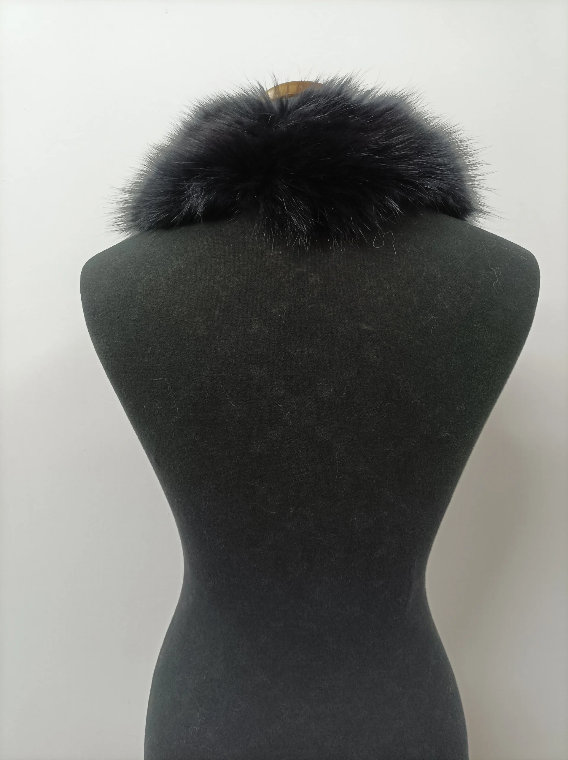 Fur collar, Fox high quality fur collar dark blue color, coat winter accessories - Image 3