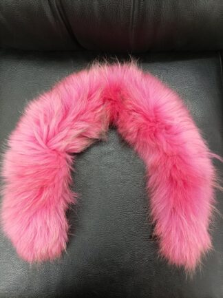 Fur hood trim, real finn raccoon hood trim,fuchsia color, fur collar,  fur hood trim, fur scarf.