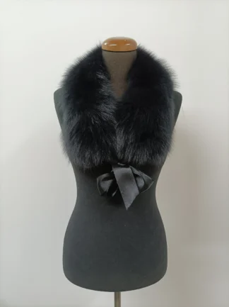 Fur collar, Fox high quality fur collar dark blue color, coat winter accessories