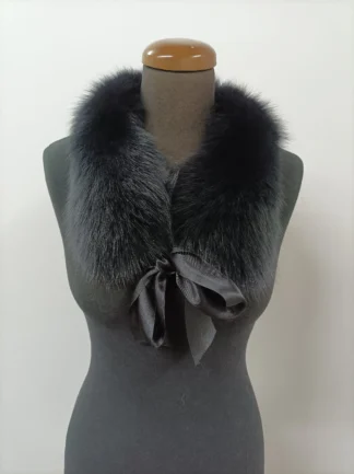 Fur collar, Fox high quality fur collar dark blue color, coat winter accessories
